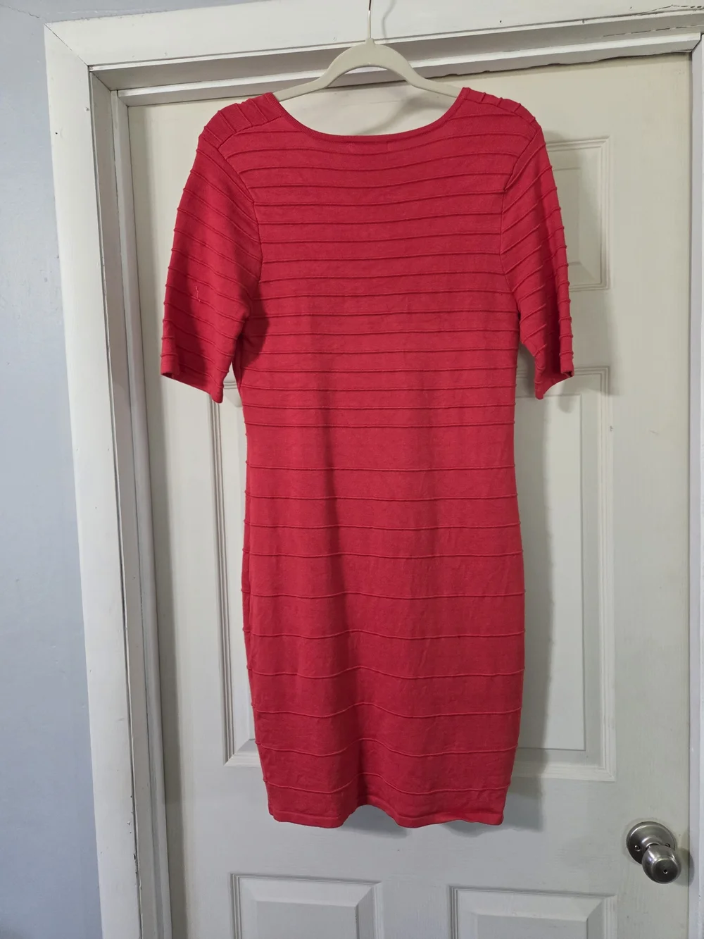 Cato | Dresses | Cato Red Ribbed Textured Vneck Sheath Dress | Poshmark